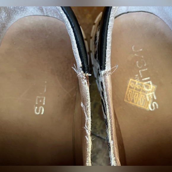 J/Slides Animal Print Leather Slip on Sneakers - Picture 4 of 6